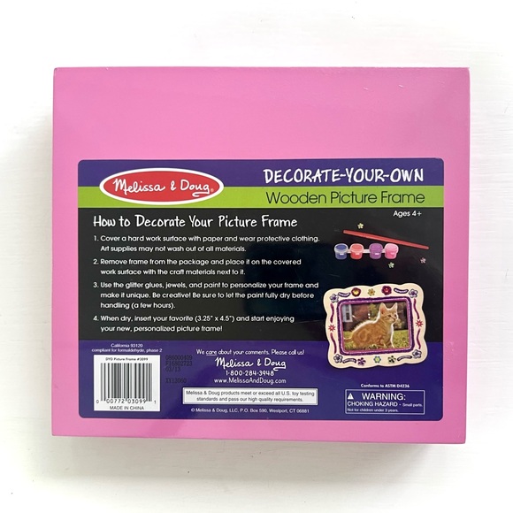 NEW Melissa & Doug Wooden Picture Frame Kit Decorate Your Own Kids Art Project - Picture 8 of 10